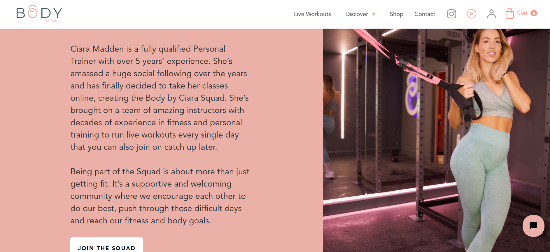 Body by Ciara Personal Trainer Bio Example