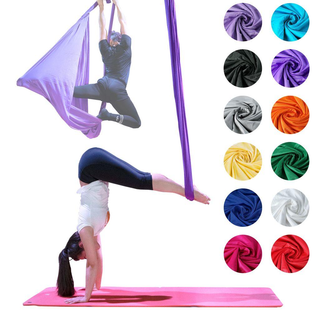 Yangogle Aerial Yoga Swing Set Silk Yoga Sling Kit Flying Yoga Inversion Tool Antigravity Fitness Swing with Ceiling Mount Accessories and Extension Straps Yoga Hammock Trapeze Swing 