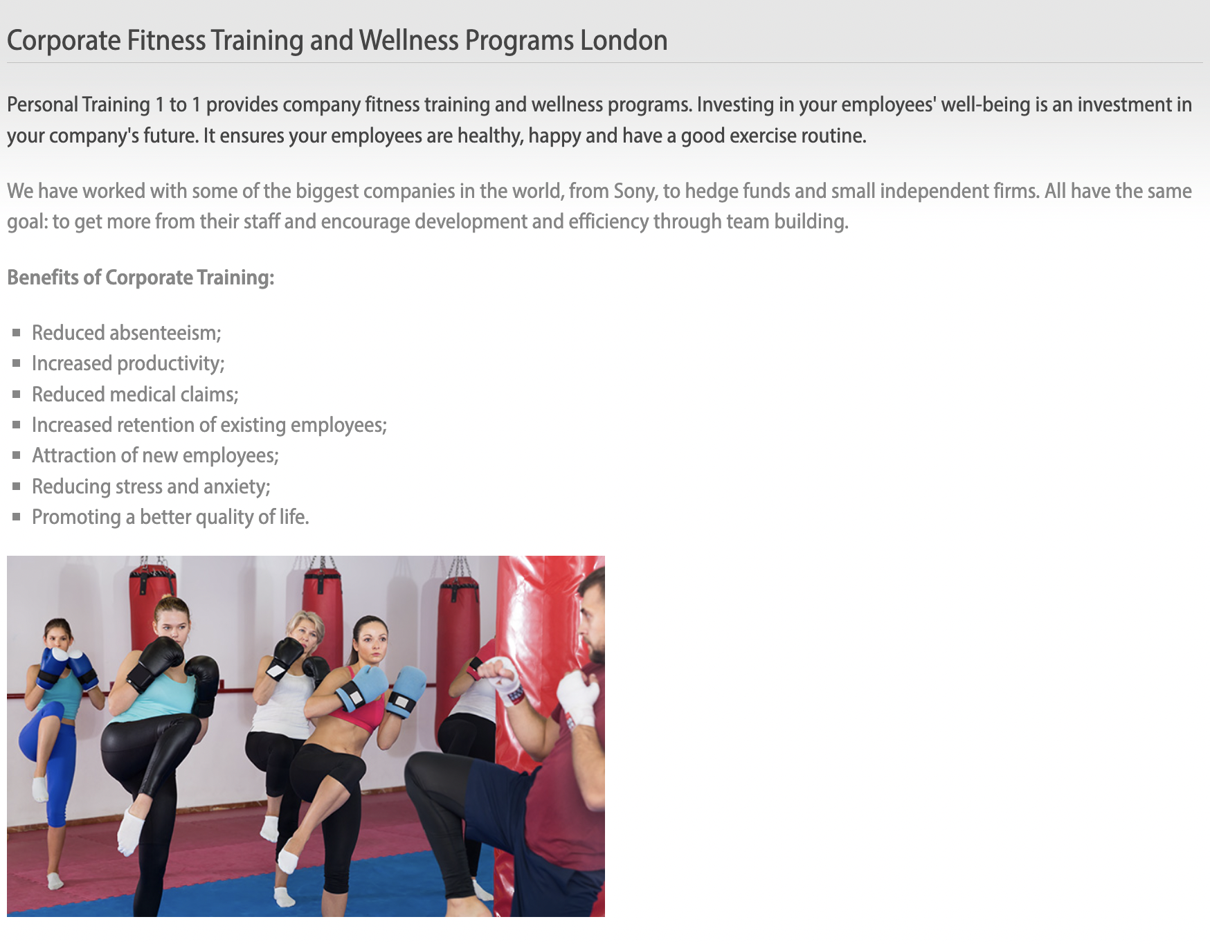 Define London - On Point Personal Training