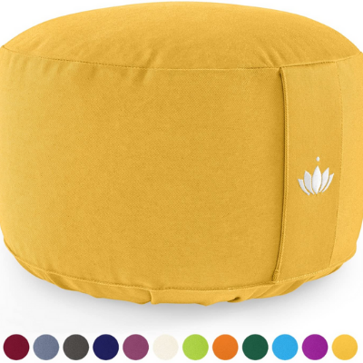 Maylow Yoga with Heart Yoga Meditation Cushion Oval Travel Pillow Organic Spelt Husks Height 10 cm 
